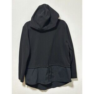 Athleta Gallery Hoodie Top Long Sleeve Drawstring Waist Black Size Large